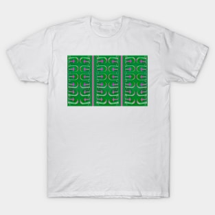 Pink crosses on green niches T-Shirt